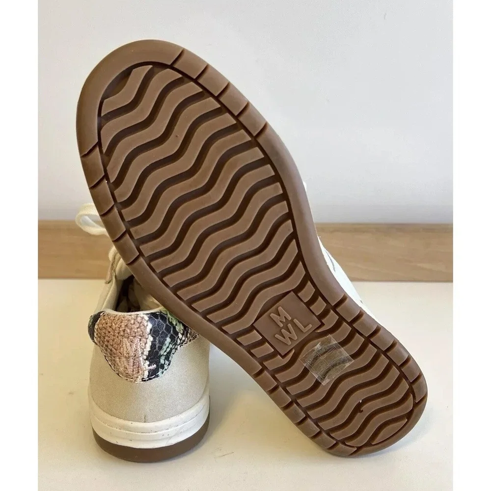 Madewell Court Sneakers Colorblock Suede & Snakeskin Embossed Leather / Size 5.5 - Picture 5 of 8